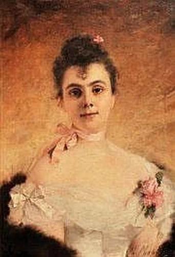 Charles Joshua Chaplin - giovane donna con rosa, 1889